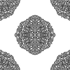 Mandala pattern. Asian seamless pattern. Vector illustration.