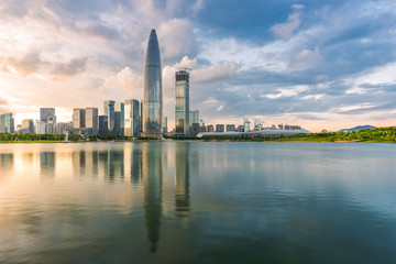 Fototapeta na wymiar Shenzhen Nanshan District Houhai City Skyline