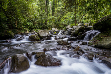Serene Long Exposure of a Stream in Sembulan on the Island of Lombok, Indonesia