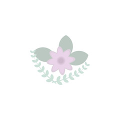 flower with leaves. Element of flower for mobile concept and web apps. Colored flower with leaves can be used for web and mobile