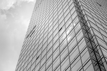 Modern office building close up with B&W color 