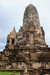 A ruined of buddhism temple in Ayutthaya Kingdom Thailand or Wat Ratchaburana