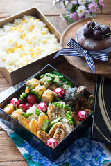 春の行楽弁当とガトーショコラ