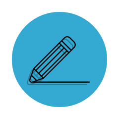 a pen icon. Element of school for mobile concept and web apps icon. Thin line icon with shadow in badge for website design and development, app development