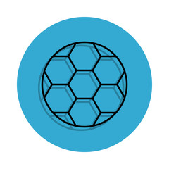 Fototapeta premium soccer ball icon. Element of school for mobile concept and web apps icon. Thin line icon with shadow in badge for website design and development, app development