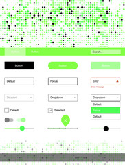 Light Green vector design ui kit with dots.