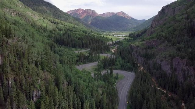 Million Dollar Highway Colorado Route 550 near Ouray Aerial