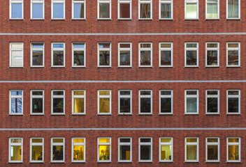facade of office building by night