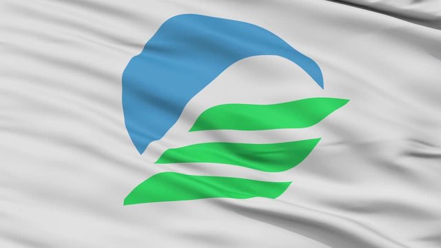 Mitoyo close up flag, Kagawa prefecture, realistic animation seamless loop - 10 seconds long