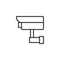 Security camera outline icon. linear style sign for mobile concept and web design. Surveillance CCTV Camera simple line vector icon. Symbol, logo illustration. Pixel perfect vector graphics