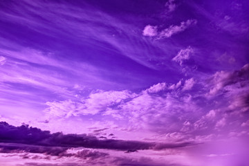 Fototapeta na wymiar violet sky with clouds