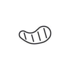 Meat Steak outline icon. linear style sign for mobile concept and web design. Beef steak simple line vector icon. Symbol, logo illustration. Pixel perfect vector graphics