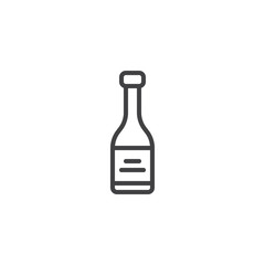 Wine bottle outline icon. linear style sign for mobile concept and web design. Champagne bottle simple line vector icon. Symbol, logo illustration. Pixel perfect vector graphics