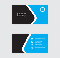 Set of Business Card Design, Black and Blue color, Elegant Design, Contact card for company, Infographic. Abstract Modern Geometric Backgrounds
