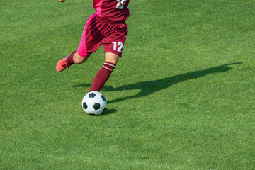女子サッカー試合風景