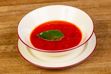 Cold gazpacho soup