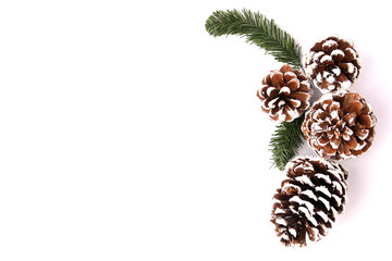 Christmas composition on a white background.