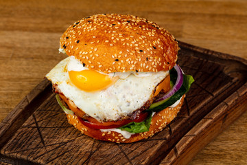 Tasty burger with meat