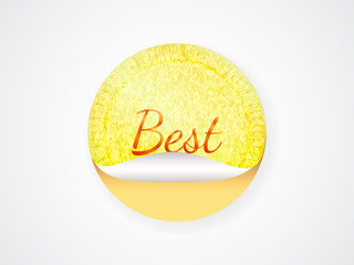 Round sticker with an inscription Best. Vector illustration