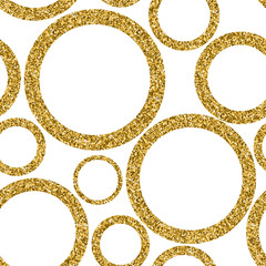 Gold abstract seamless pattern with dots. Vector illustration.