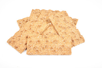 The healthy crispbread isolated on white background