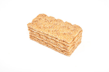 The healthy crispbread isolated on white background