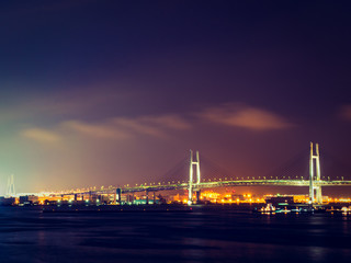 Fototapeta premium Beautiful Architecture yokohama bridge with sea and ocean around city in japan