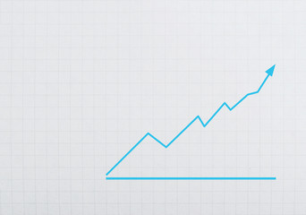 Obraz premium Graph book wall background, Foreground is statistics Indicates the positive direction . Empty with copy space for text.