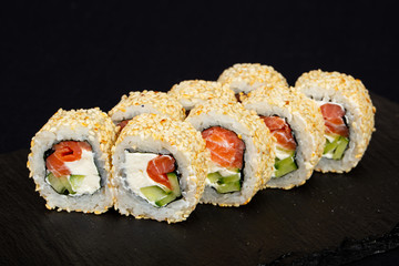 Japanese roll with salmon