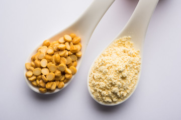 Besan, Gram or chickpea flour or powder is a pulse flour made from a variety of ground chickpea...