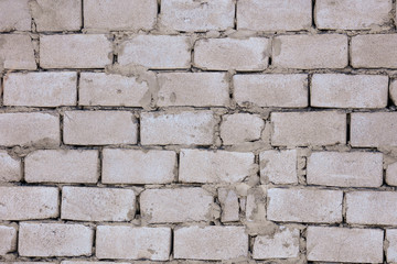 Brick wall in a house under construction