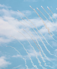 Salute on a blue sky as a background