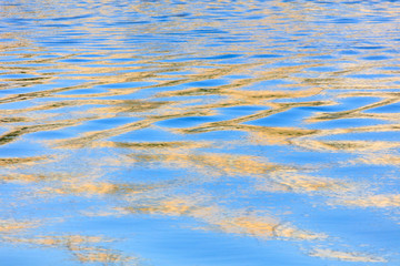 Reflection of a building on the surface of water