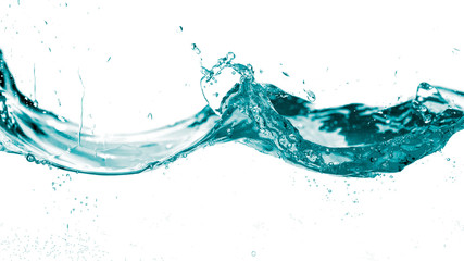 Water smooth wave in a wave isolated on white background