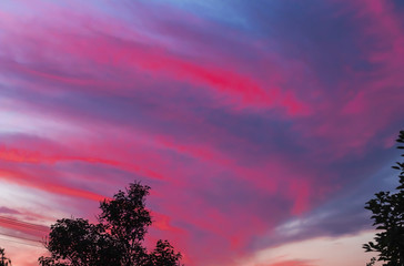 Nature in the Twilight period, the sky at sunset