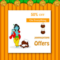 Illustration of background for the occasion of Hindu festival Janmashtami
