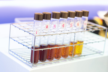 Test tubes closeup.medical glassware