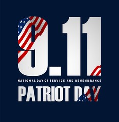 Illustration of Patriot Day Poster. September 11th National Day of Service and Remembrance