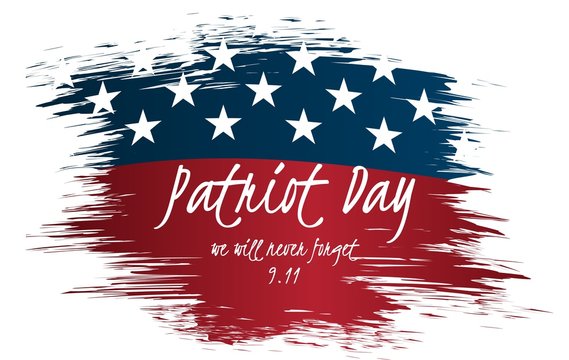 We will Never Forget Patriot Day Vintage Label Design. 9/11 Patriot Day background, Patriot Day September 11