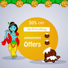 Illustration of background for the occasion of Hindu festival Janmashtami