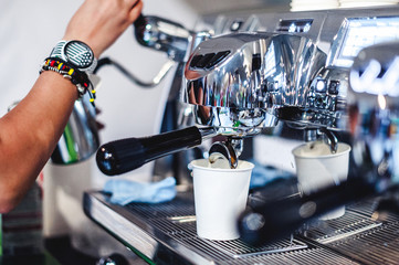 professional electric coffee machine for making an invigorating drink, equipment for coffee shops, barista tool