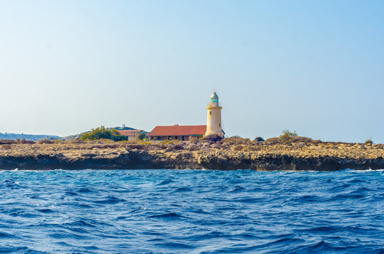 lighthouse in Cyprus on the Mediterranean sea