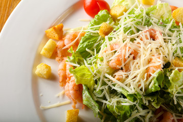Caesar salad with shrimps
