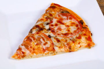 Mushroom pizza with cheese