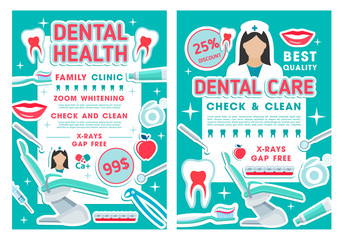 Dental clinic and dentistry discount offer poster