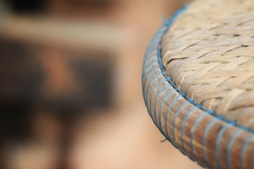 Closeup object part on the brown blurred background