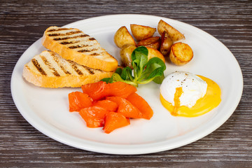 Tasty poached egg