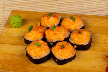 Delicious fried salmon roll