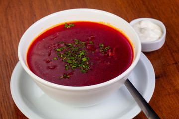 Tasty borsch soup