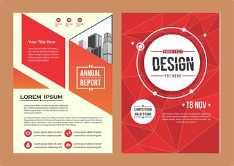 Naklejka premium modern cover, brochure, layout for annual report with city background 